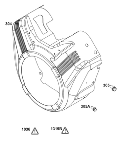 Blower Housing Group Diagram and Parts List for 359447-0118-E1  Briggs and Stratton Engine